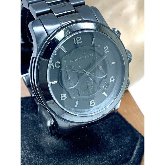 Michael Kors Men's Watch MK8157 Quartz Chronograph Black Dial Stainless Steel - Picture 1 of 13